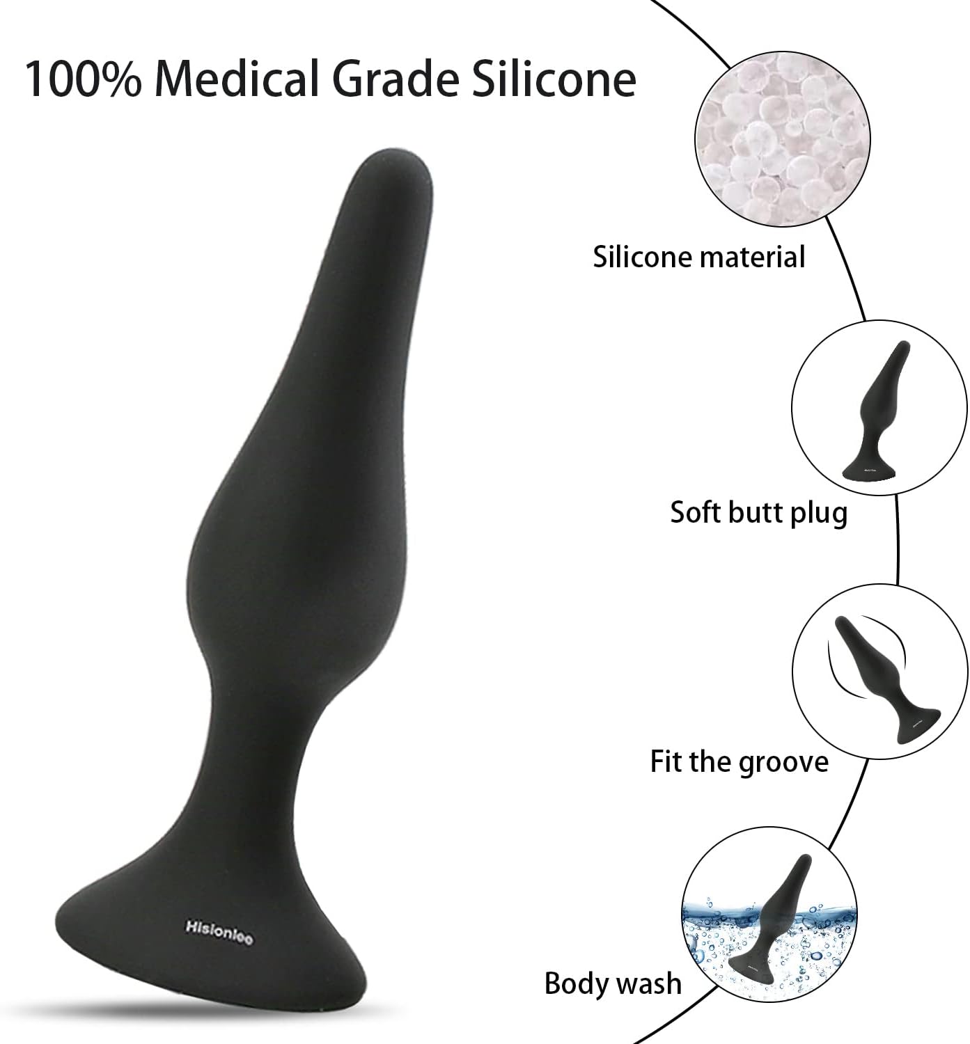 Hisionlee 4 Butt Piece Anal Plug Set