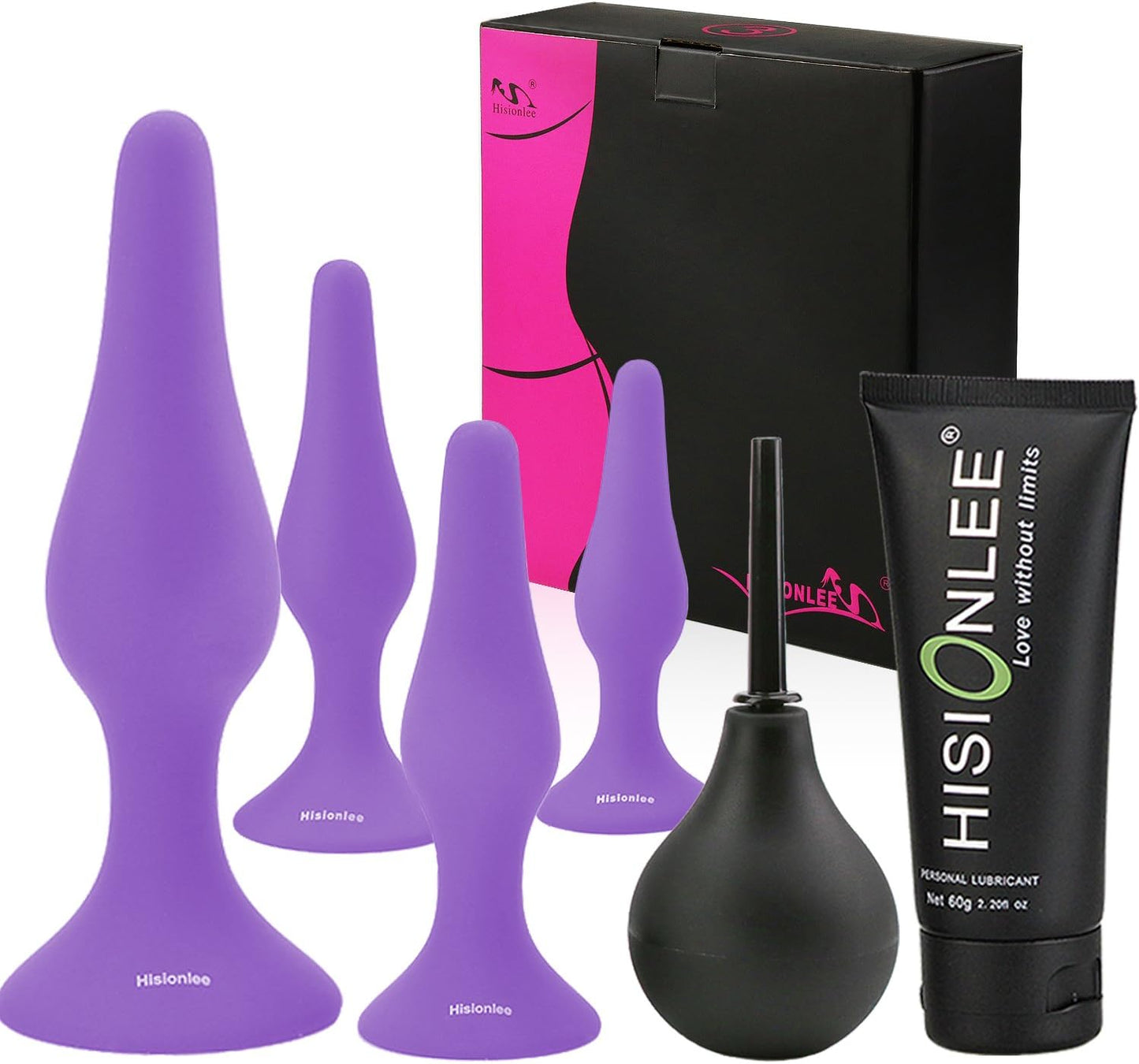Hisionlee 4 Butt Piece Anal Plug Set