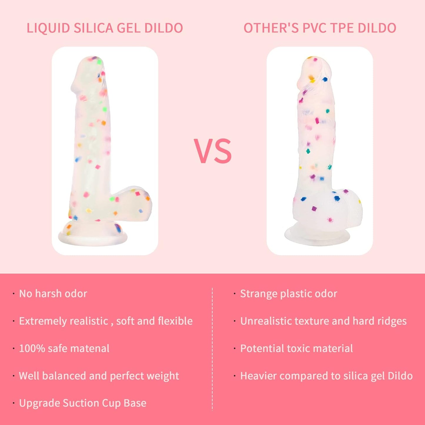8 Inch Confetti Dildo