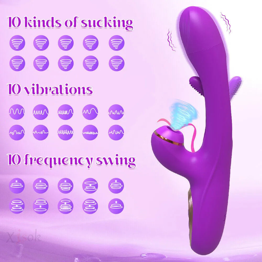 Rabbit Tapping Vibrator - Purple 2.0