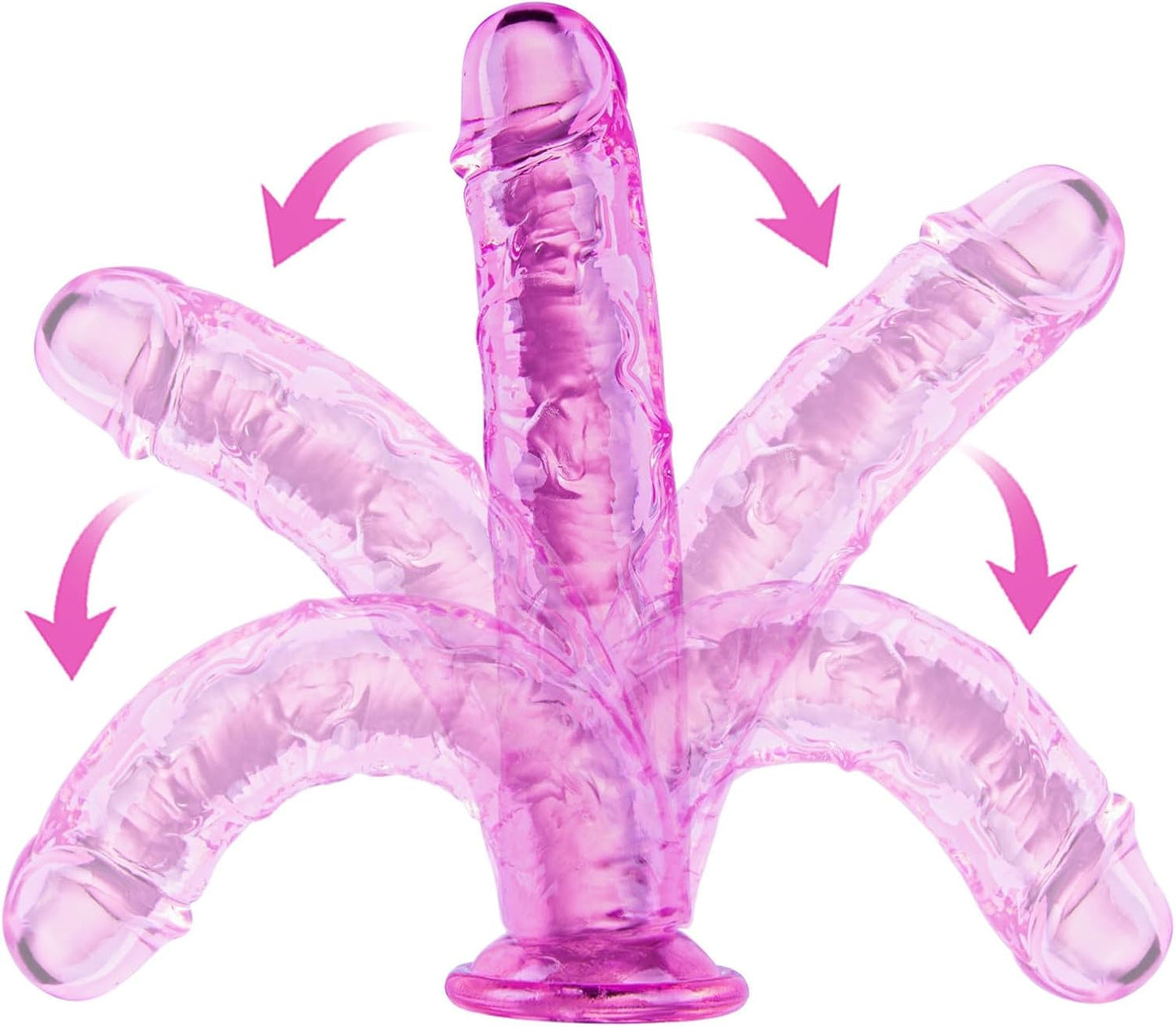 7 Inch Clear Dildo with Suction Cup - Pink