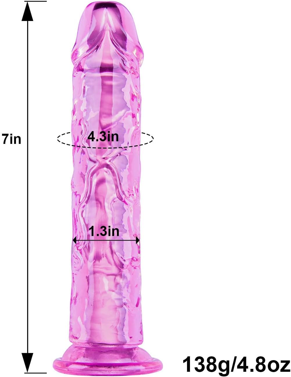 7 Inch Clear Dildo with Suction Cup - Pink