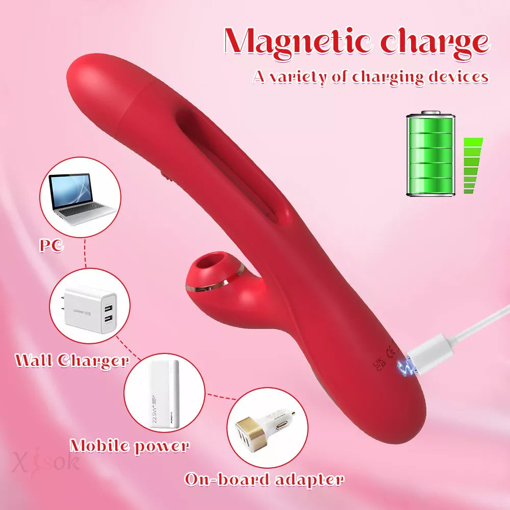 Rabbit Tapping Vibrator - RED 2.0