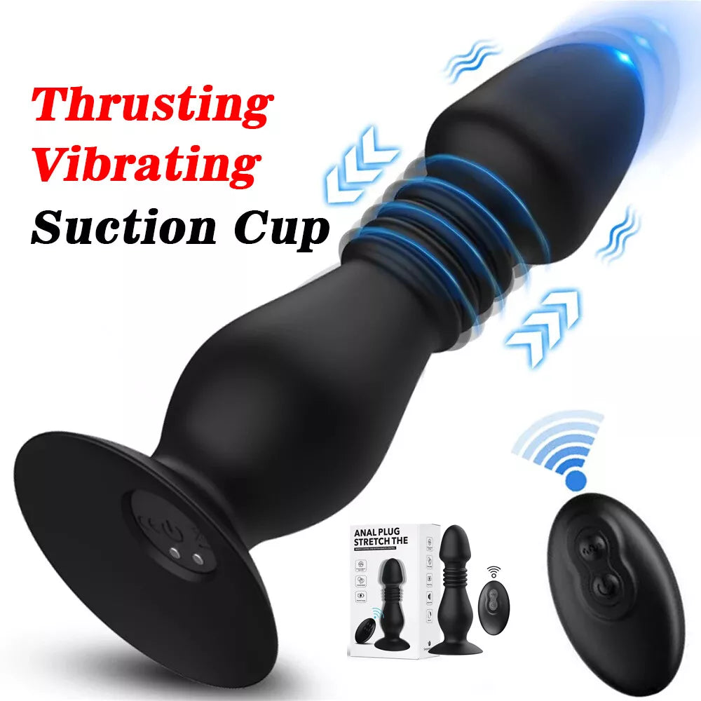 Anal Plug - Thrusting Vibrating with Suction Cup