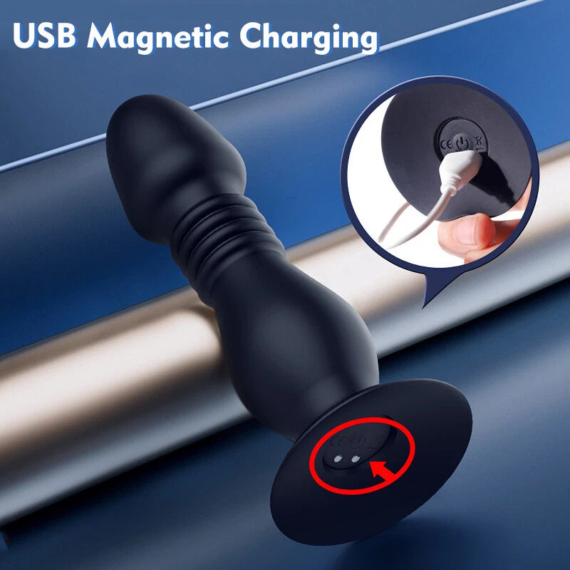 Anal Plug - Thrusting Vibrating with Suction Cup