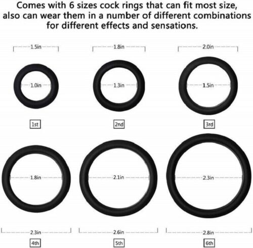 Silicone Penis Rings 6 Pack