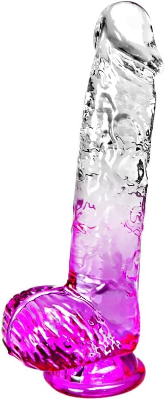 Realistic Clear Purple Dildo with Suction Cup 6 Inch