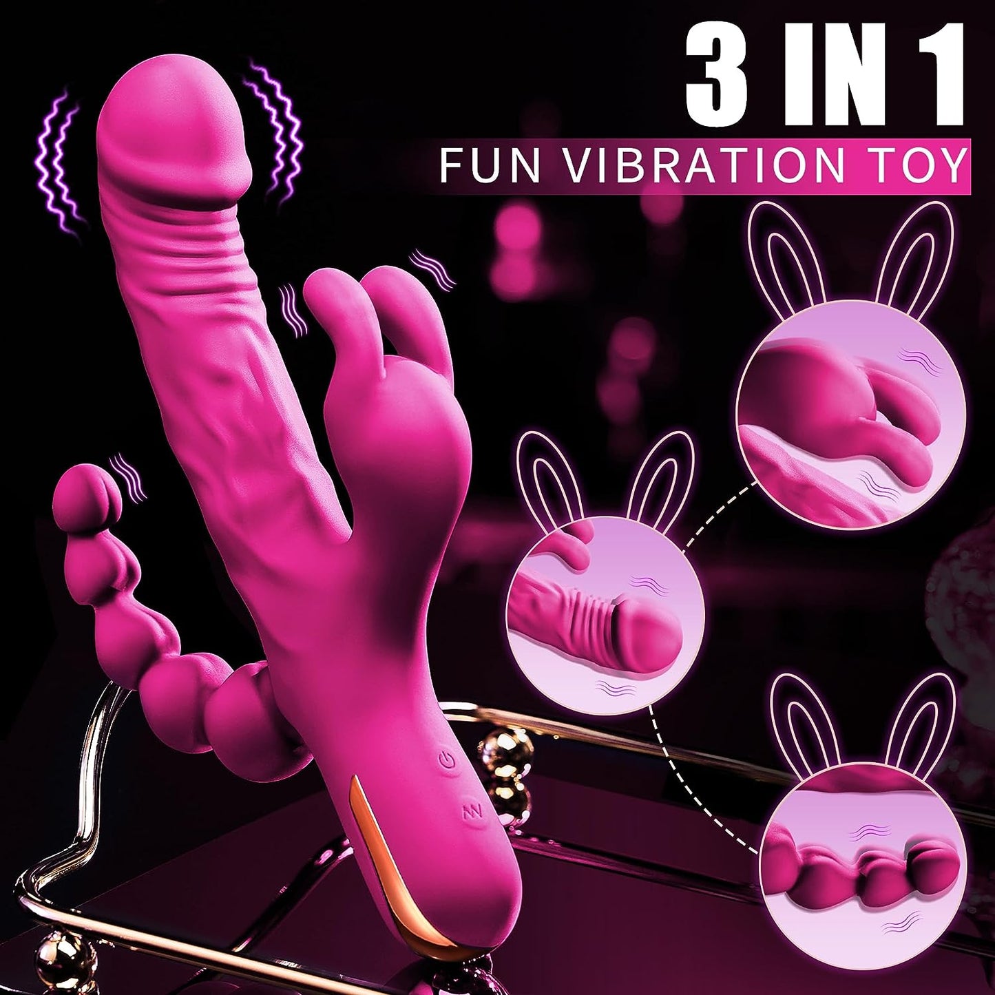 Triple Threat - 3 in 1 Rabbit Vibrator