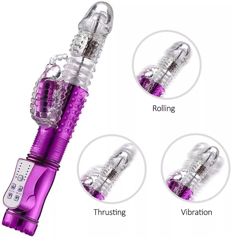 Passion Wave 12 Speeds Rotating and Thrusting Rabbit Vibrator