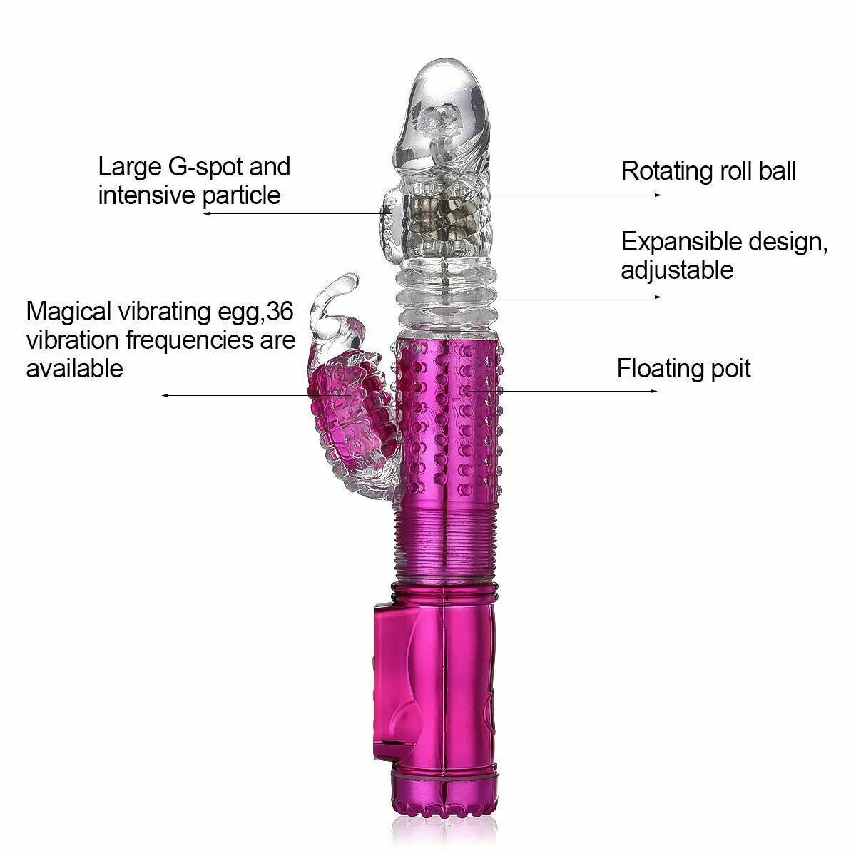 Passion Wave 12 Speeds Rotating and Thrusting Rabbit Vibrator