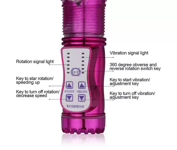 Passion Wave 12 Speeds Rotating and Thrusting Rabbit Vibrator