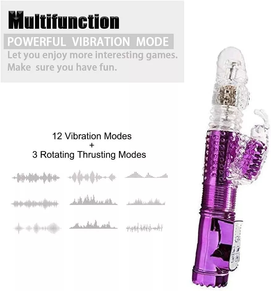 Passion Wave 12 Speeds Rotating and Thrusting Rabbit Vibrator