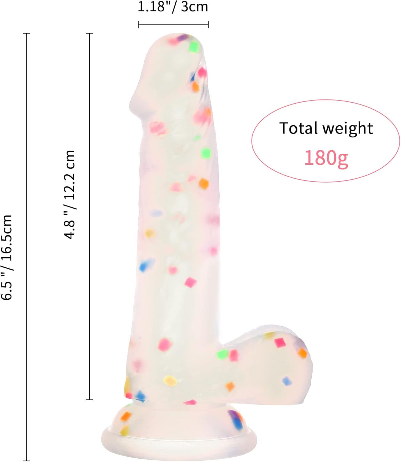 6.5 Inch Confetti Dildo