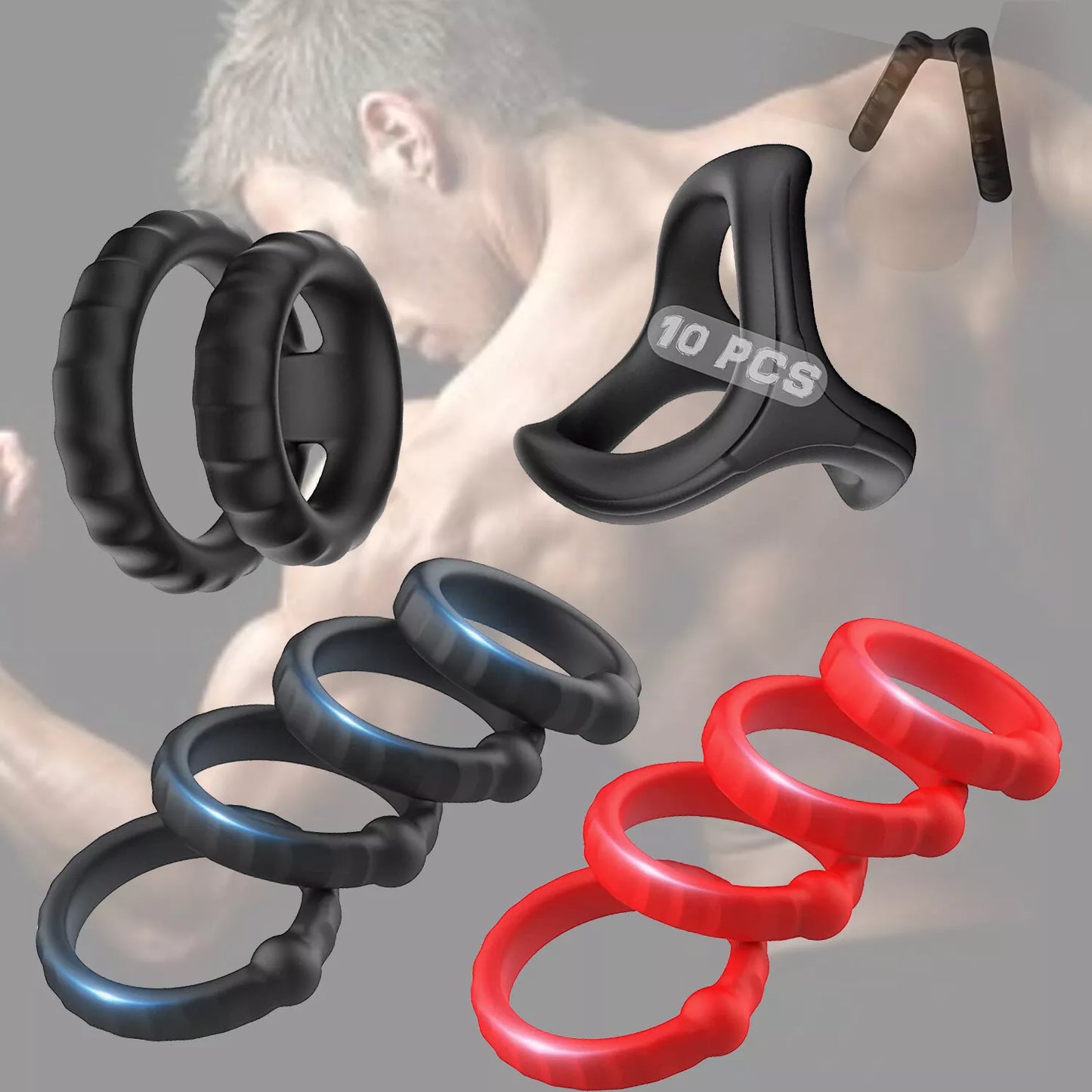 Silicone Penis Rings 10 Pack