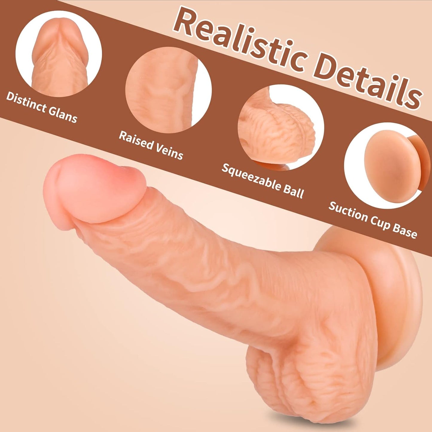 7.3 Inch Realistic Penis with Suction Cup