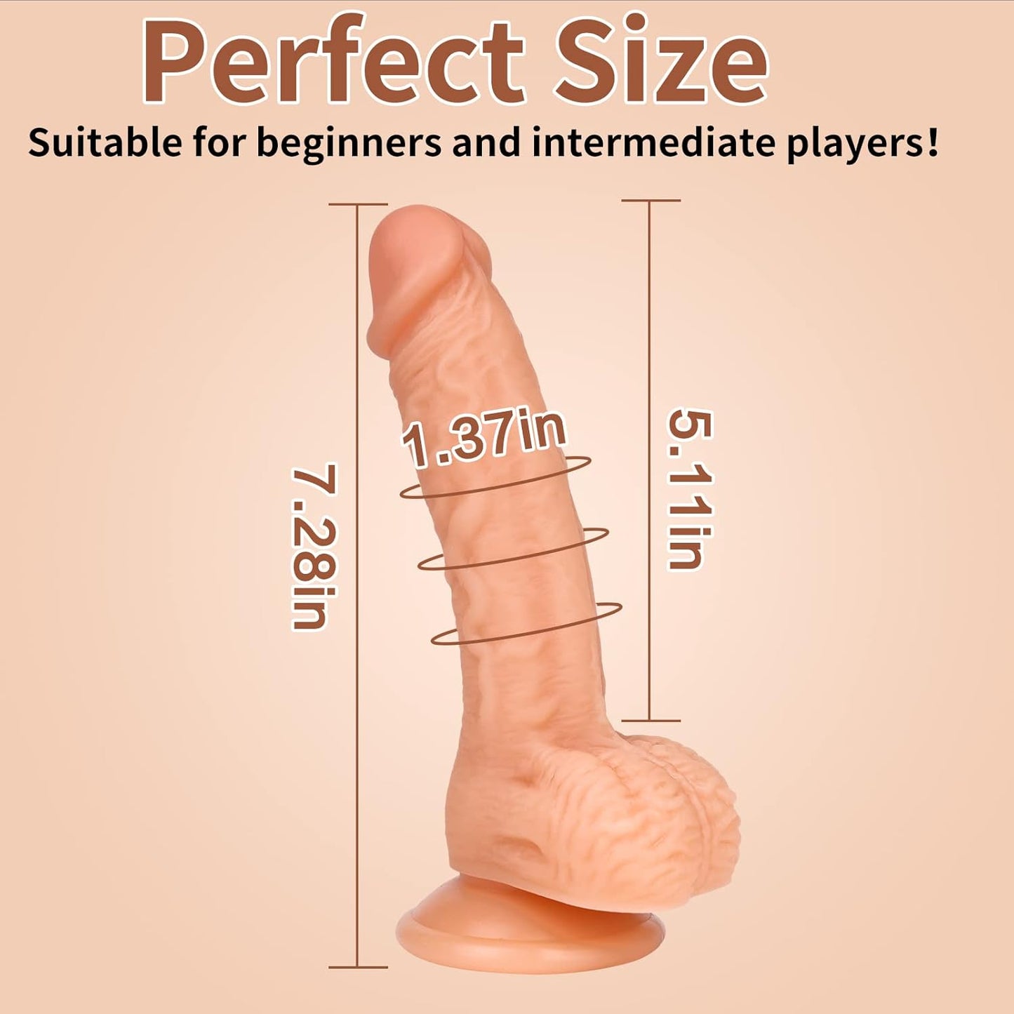 7.3 Inch Realistic Penis with Suction Cup