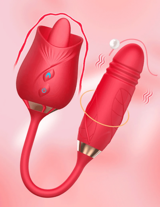 Licking Thrusting Rose Bullet Vibrator