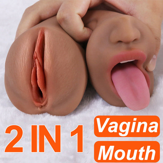 Male Masturbator Pocket Pussy - Brown Mouth & Vagina