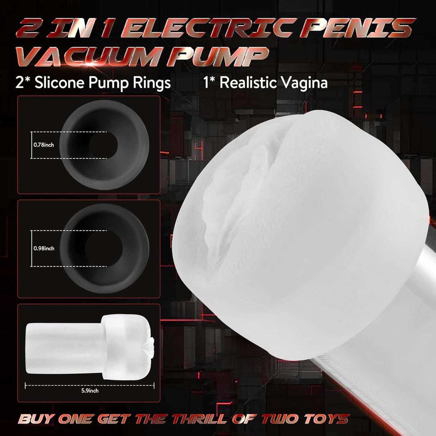 Rechargeable Penis Enlargement Pump with Pocket Pussy