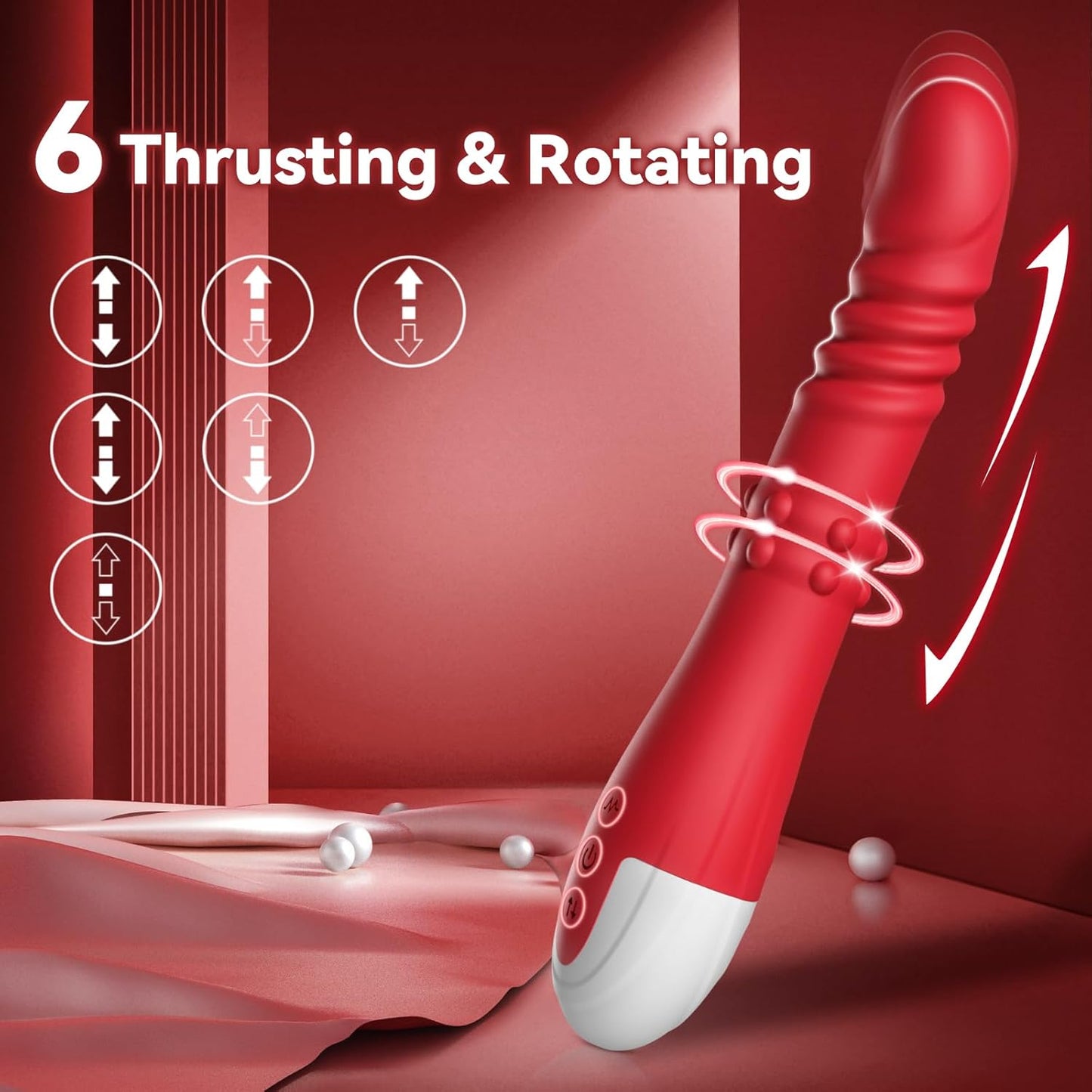 Sex Machine Automatic Thrusting Dildo - Red