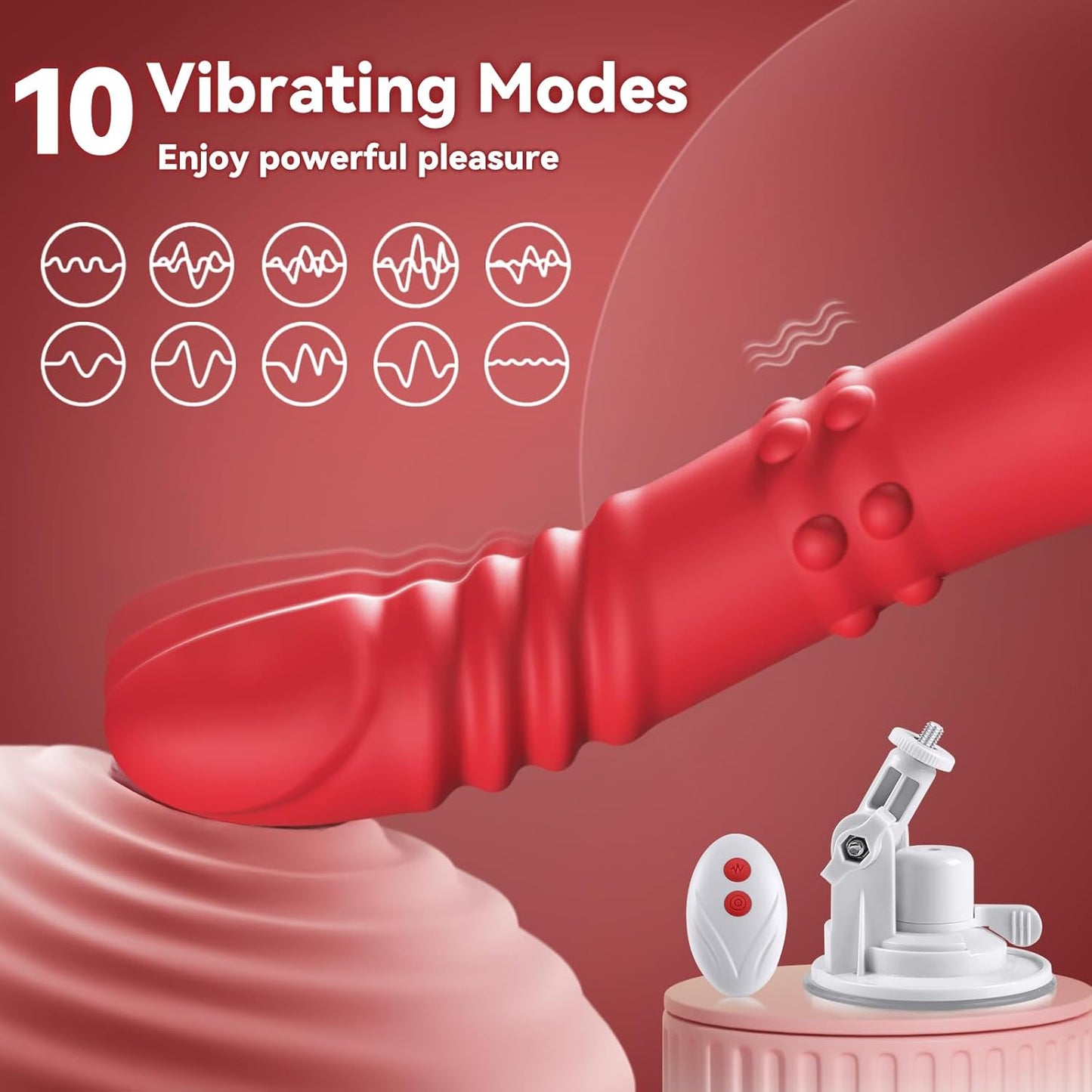 Sex Machine Automatic Thrusting Dildo - Red