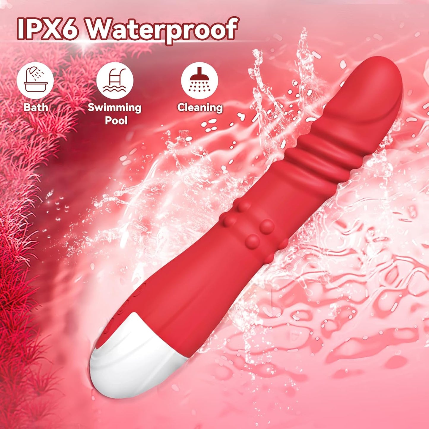 Sex Machine Automatic Thrusting Dildo - Red