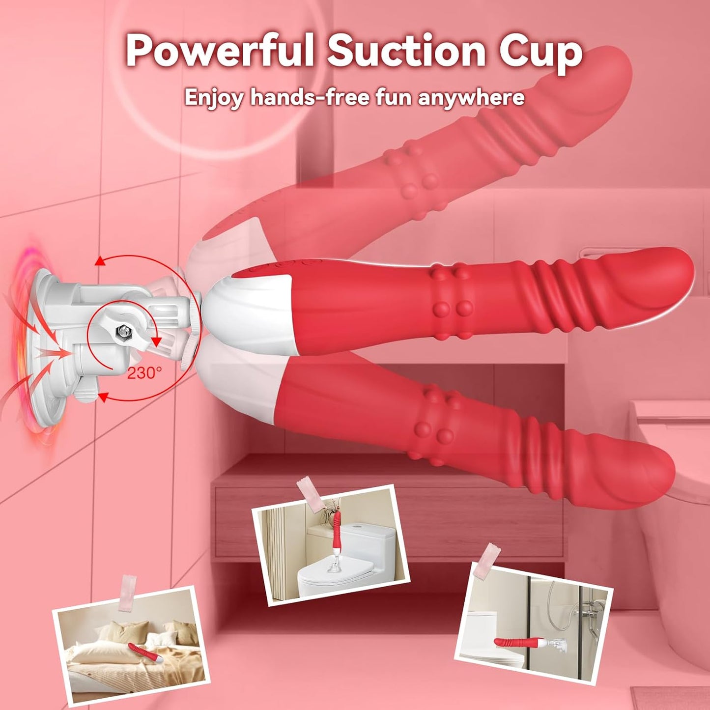 Sex Machine Automatic Thrusting Dildo - Red