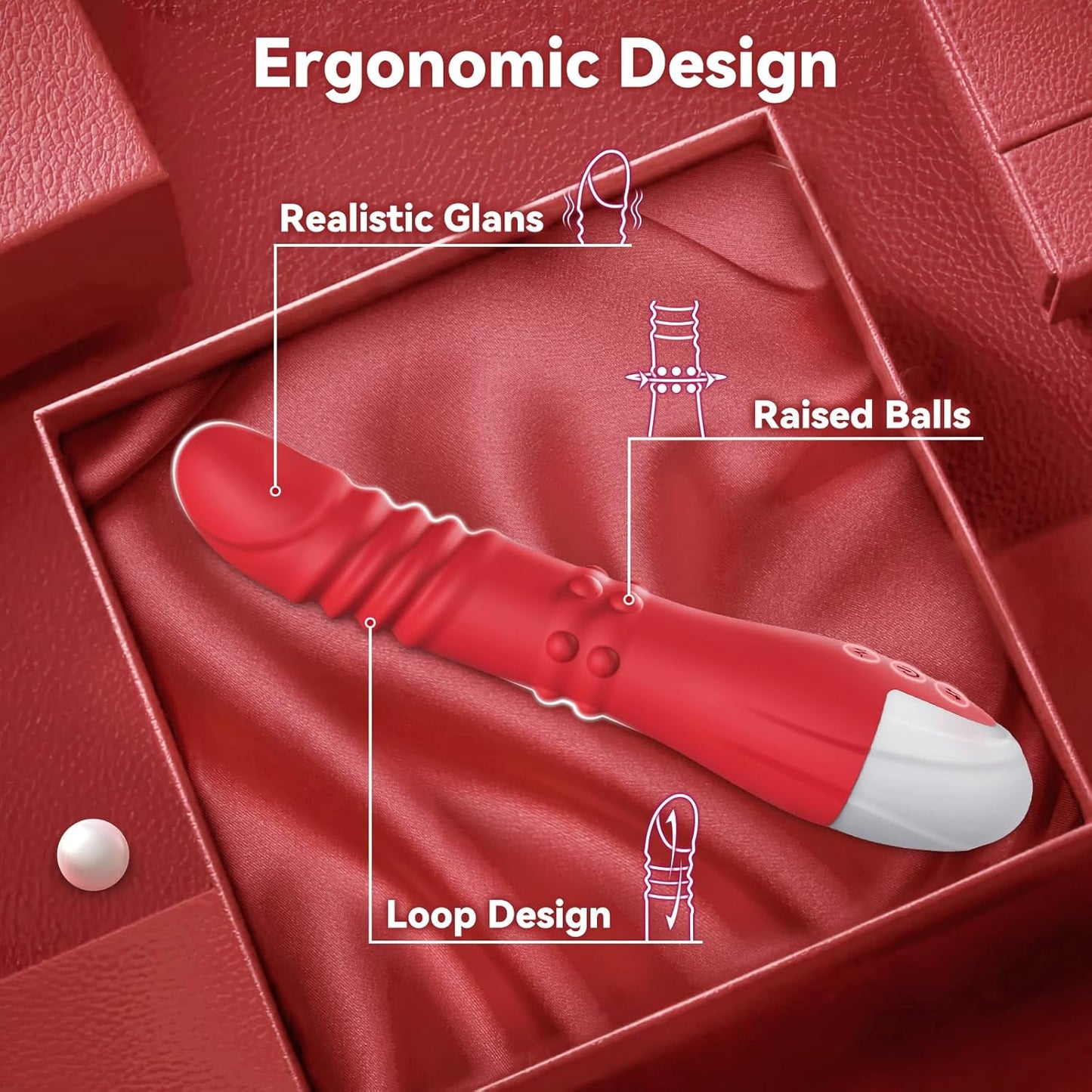 Sex Machine Automatic Thrusting Dildo - Red