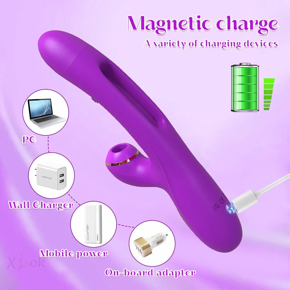 Rabbit Tapping Vibrator - Purple 2.0