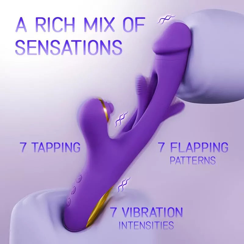 Rabbit Tapping Vibrator - Purple 2.0