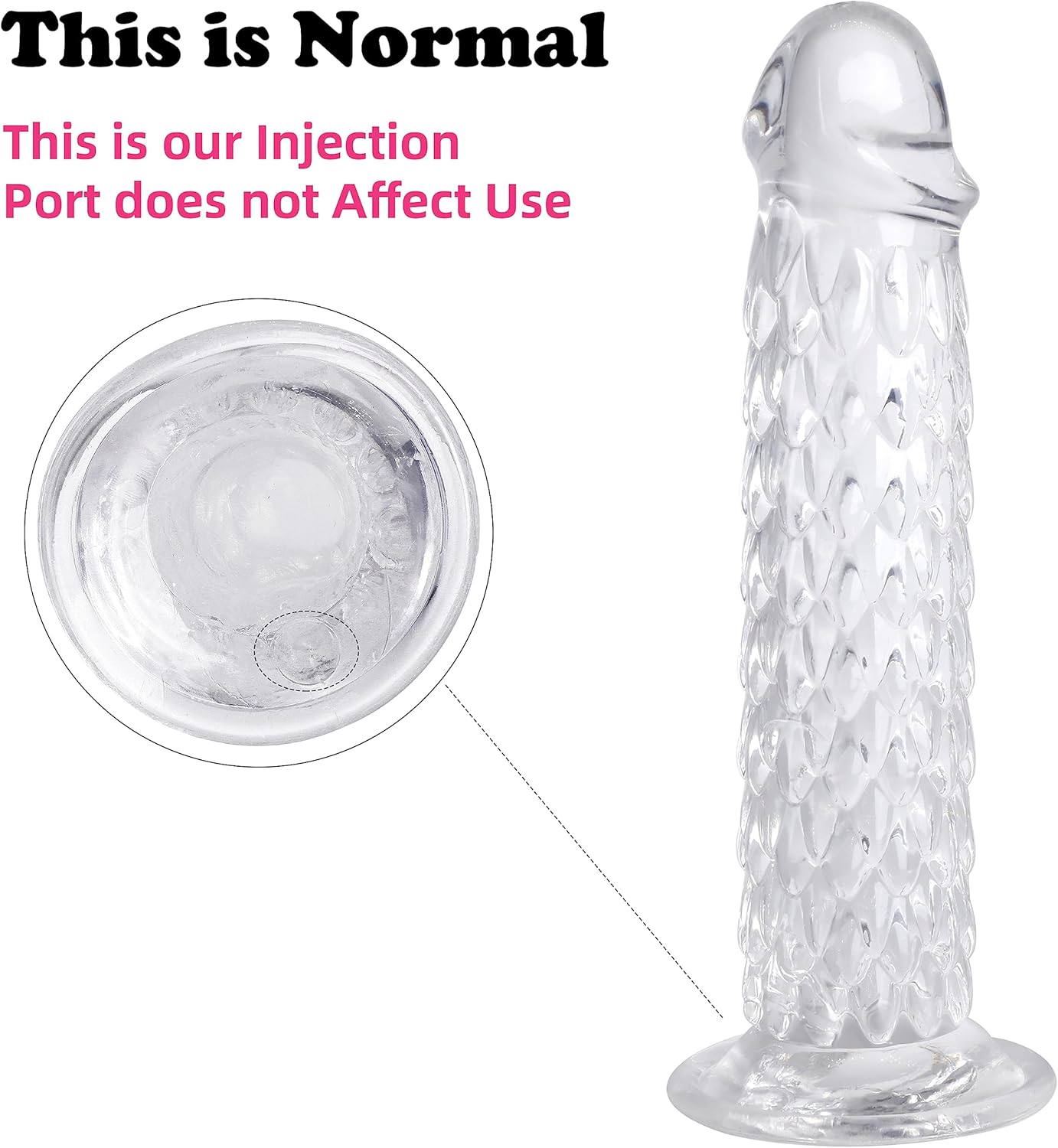 8.3 Inch Dragon Scale Clear Dildo with Suction Cup