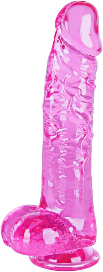 6.4 Inch Clear Dildo with Suction Cup - Pink