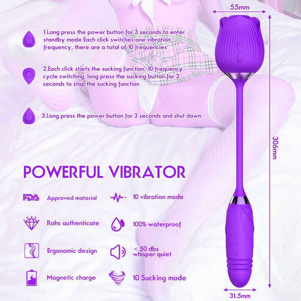 Thrusting Rose Bullet Vibrator