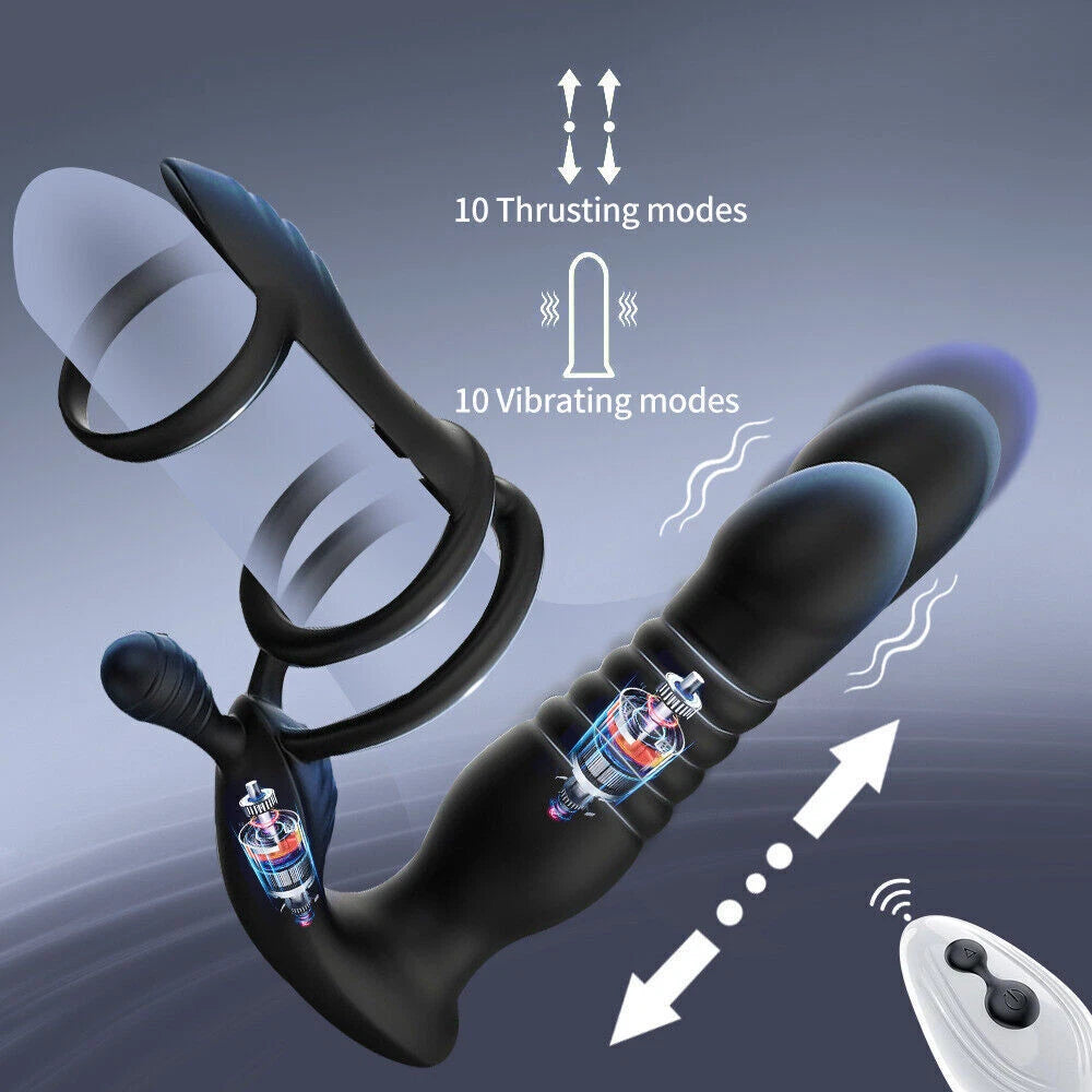 Thrusting Anal Plug - With Remote