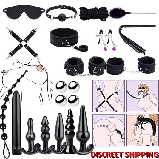 20 Piece Black BDSM Kit Set