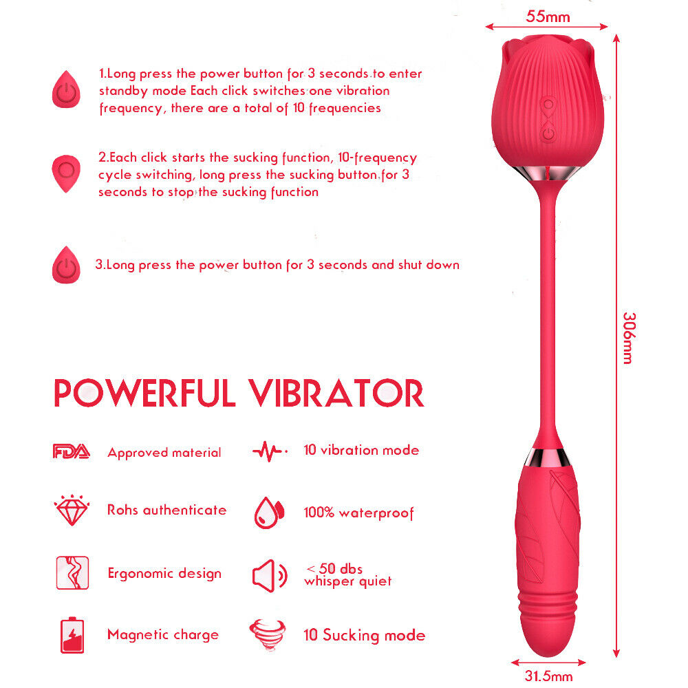 Thrusting Rose Bullet Vibrator